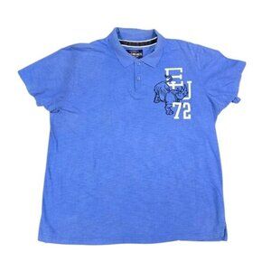 Ecko Unltd Polo Shirt Mens 2XL Blue Rhino Embroidered Cotton Streetwear
